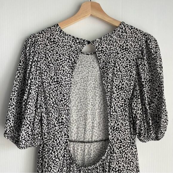 Free People Dancing in the Dark dress size small open back black and white - Picture 5 of 8